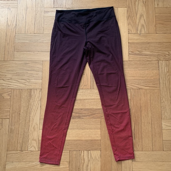 F21 - Athletic workout legging - ombré burgundy to red color - size L - Picture 1 of 5